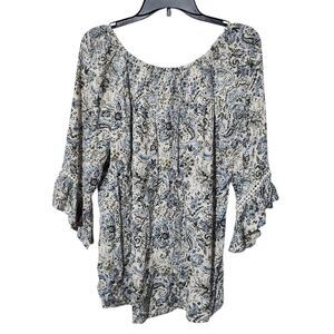 Westport Tunic top Size Large Wide Neck 100% Rayon New